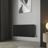 Karlstad 600 x 1158mm Black Single Horizontal Flat Panel Designer Radiator