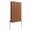 Norden 600 x 414mm Metallic Bronze Double Oval Column Horizontal Designer Radiator