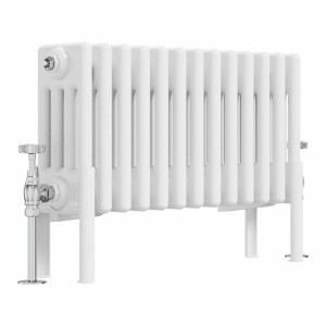 Bern 300 x 605mm White Four Column Horizontal Traditional Radiator