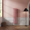 Bern 1500 x 380mm Rose Pink Double Column Vertical Traditional Radiator