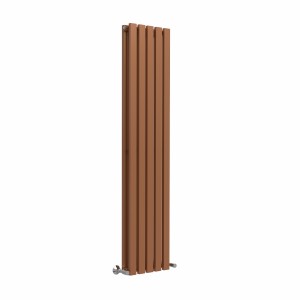 Lulea 1600 x 340mm Metallic Bronze Double Flat Panel Vertical Designer Radiator