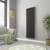 Norden 1800 x 591mm Black Single Vertical Oval Tube Designer Radiator