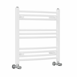 Fjord 600 x 600mm Curved White Heated Towel Rail