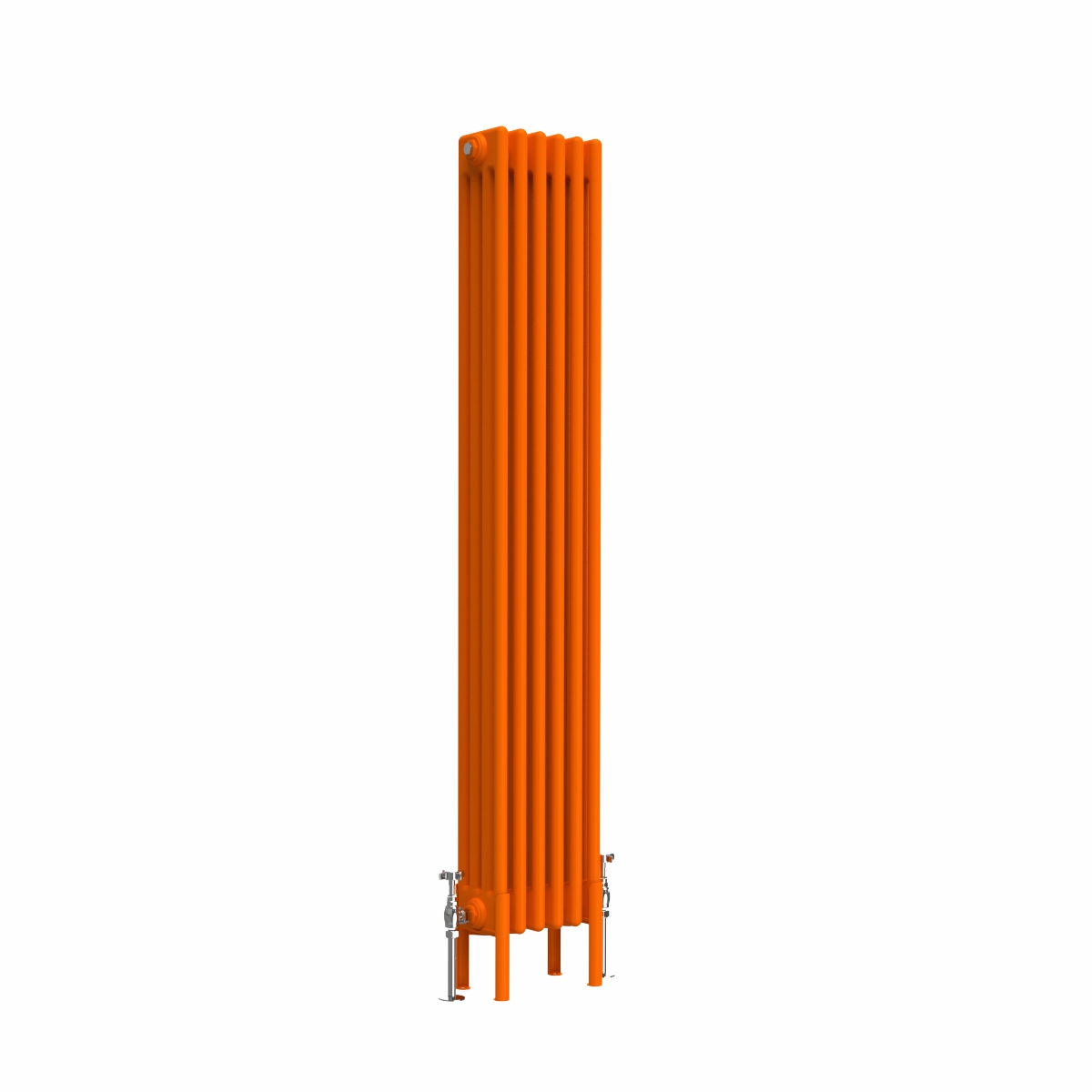 Bern 1500 x 290mm Traditional Bright Orange Vertical Four Column Radiator