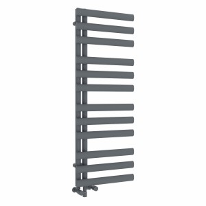 Kongsberg 1200 x 450mm Dual Fuel Anthracite Simple Electric Heated Towel Rail
