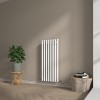 Voss - White Round Tube Vertical Radiator - Choice of Size and Panel