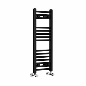 Fjord 800 x 300mm Curved Black Heated Towel Rail