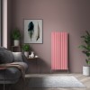 Karlstad 1600 x 682mm Rose Pink Single Vertical Flat Panel Designer Radiator