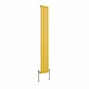Norden Zinc Yellow Oval Column Vertical Designer Radiator - Choice Of Sizes