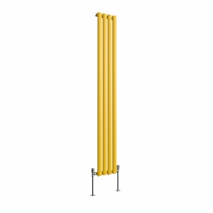 Norden Zinc Yellow Oval Column Vertical Designer Radiator - Choice Of Sizes