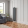 Bern 1500 x 380mm Anthracite Double Column Vertical Traditional Radiator
