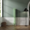 Bern 1500 x 200mm Traditional Pastel Green Vertical Four Column Radiator