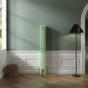 Bern 1500 x 200mm Traditional Pastel Green Vertical Four Column Radiator