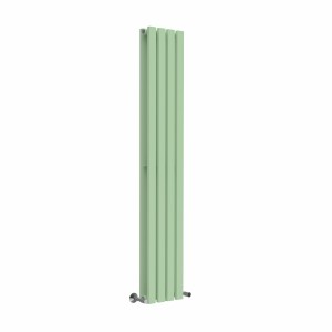 Lulea 1600 x 270mm Pastel Green Double Flat Panel Vertical Designer Radiator