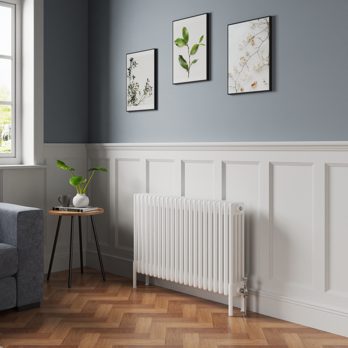 Bern 600 x 1010mm White Four Column Horizontal Traditional Radiator
