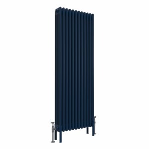 Bern 1500 x 560mm Sapphire Blue Four Column Vertical Traditional Radiator