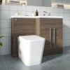 Calm Walnut Right Hand Combination Vanity Unit Basin L Shape with Back to Wall Cordoba Square Toilet & Soft Close Seat & Concealed Cistern - 1100mm