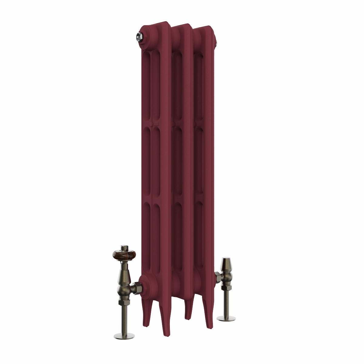 Classic  745 x 220mm  Farrow & Ball Eating Room Red Triple Column Cast Iron Radiator - 3 Sections