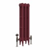Classic  745 x 220mm  Farrow & Ball Eating Room Red Triple Column Cast Iron Radiator - 3 Sections