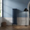 Bern 1500 x 470mm Sapphire Blue Four Column Vertical Traditional Radiator