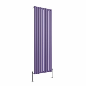 Norden 1800 x 591mm Elegant Purple Single Vertical Oval Column Designer Radiator