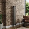 Bern 1500 x 290mm Raw Metal Double Column Vertical Traditional Radiator