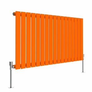Karlstad 600 x 1158mm Bright Orange Single Flat Panel Horizontal Designer Radiator