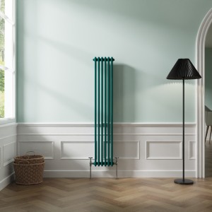 Bern 1500 x 290mm Blue Green Double Vertical Column Radiator