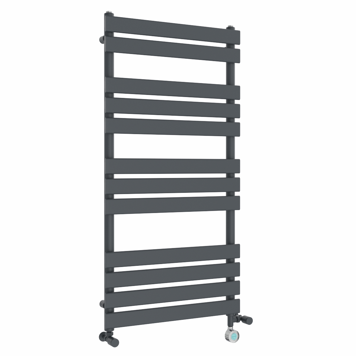 Juva 1200 x 600mm Dual Fuel Sand Grey Flat Panel Thermostatic Touch Control Electric Heated Towel Rail