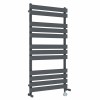 Juva 1200 x 600mm Dual Fuel Sand Grey Flat Panel Thermostatic Touch Control Electric Heated Towel Rail