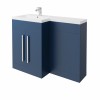 Calm Matt Blue Left Hand Comdination Vanity Set (No Concealed Cistern, No Toilet)