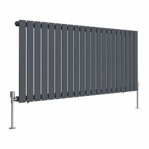 Karlstad 600 x 1430mm Anthracite Single Horizontal Flat Panel Designer Radiator