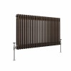 Bern 600 x 1190mm Black Copper Double Column Horizontal Traditional Radiator