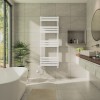 Juva 1600 x 600 mm Dual Fuel White Flat Panel Thermostatic Touch Control Electric Heated Towel Rail