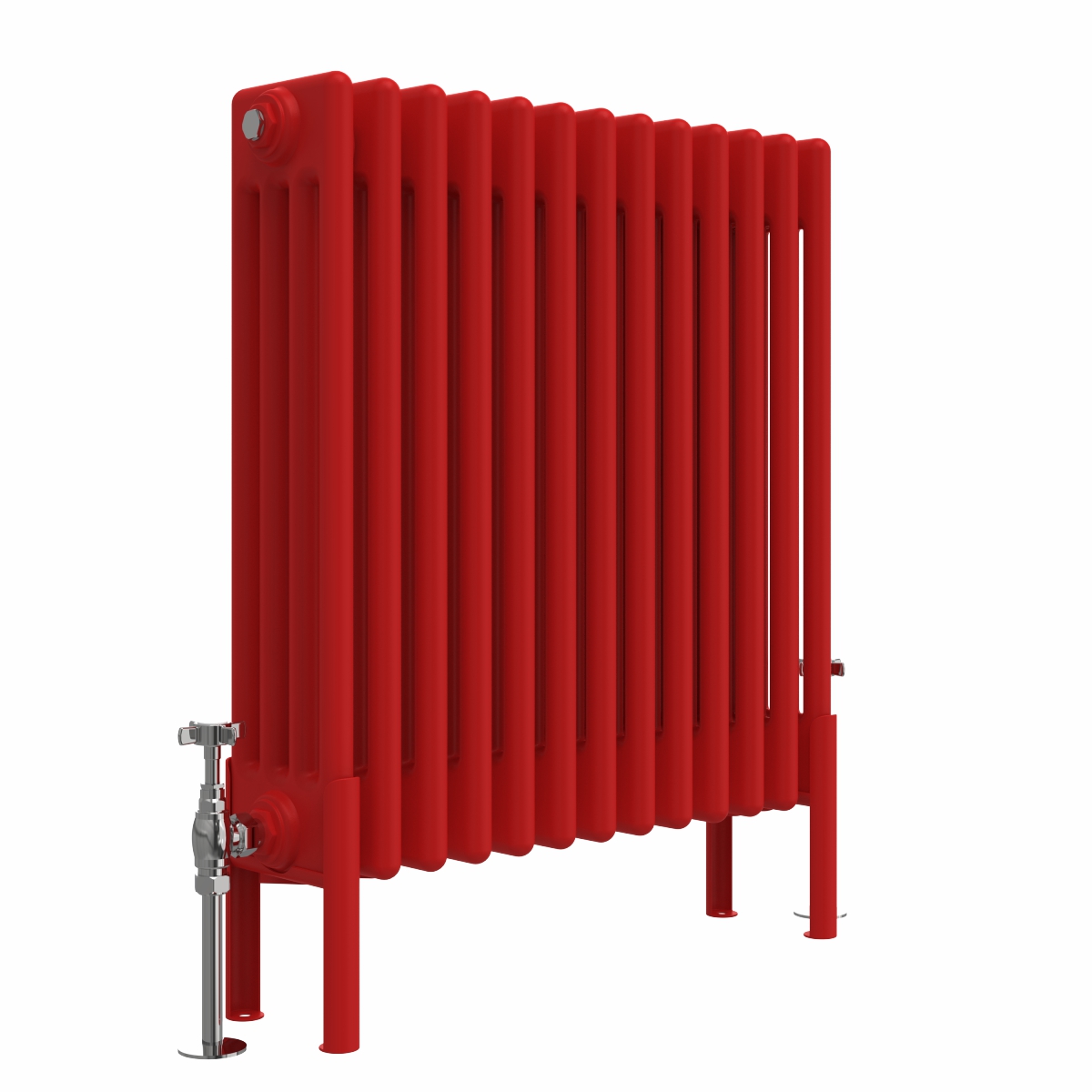 Bern 600 x 605mm Traditional Signal Red Horizontal Four Column Radiator