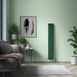 Karlstad 1800 x 274mm Moss Green Single Flat Panel Vertical Designer Radiator