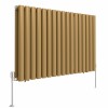 Norden 600 x 1004mm Metallic Gold Double Oval Column Horizontal Designer Radiator