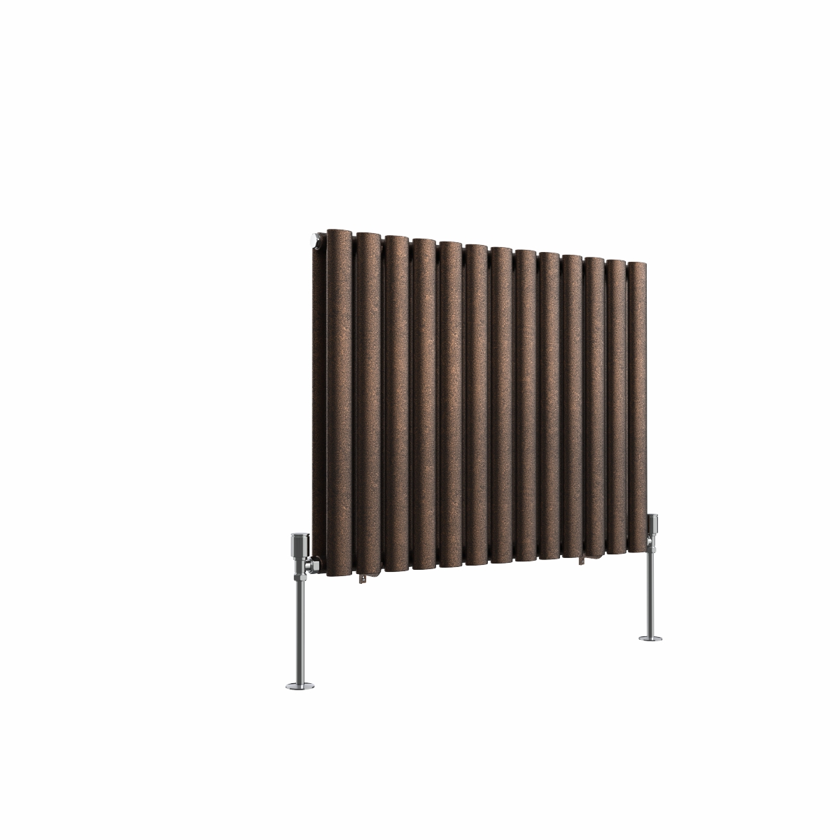 Norden 600 x 768mm Black Copper Double Horizontal Oval Column Designer Radiator