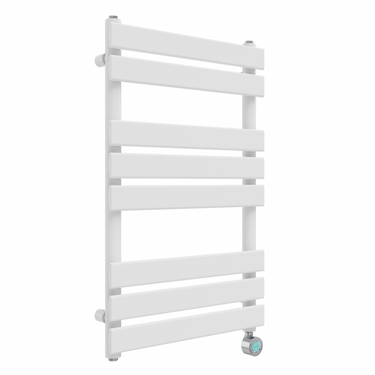 Juva 800 x 500mm White Flat Panel Thermostatic Touch Control Wifi Electric Heated Towel Rail