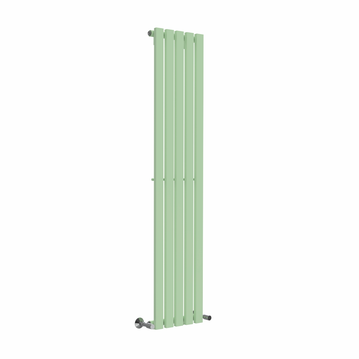 Lulea 1600 x 340mm Pastel Green Single Flat Panel Vertical Designer Radiator