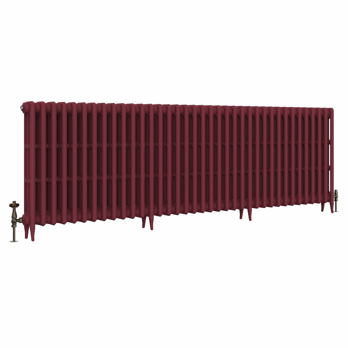 Classic  745 x 2328mm Farrow & Ball Eating Room Red Triple Column Cast Iron Radiator - 37 Sections