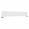 Norden 237 x 1800mm White Double Horizontal Oval Tube Designer Radiator