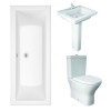 RAK Resort Mini Closed Back Toilet, Basin and Double Ended Bath Suite - Choice of Size