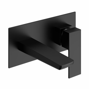 Coe Modern Wall Mounted Basin Mixer Tap Matt Black