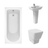 Aria Bathroom Suite with Back to Wall Toilet and Essential Single Ended Bath - 1500 x 700