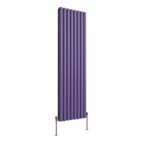 Norden 1600 x 473mm Elegant Purple Double Vertical Oval Column Designer Radiator