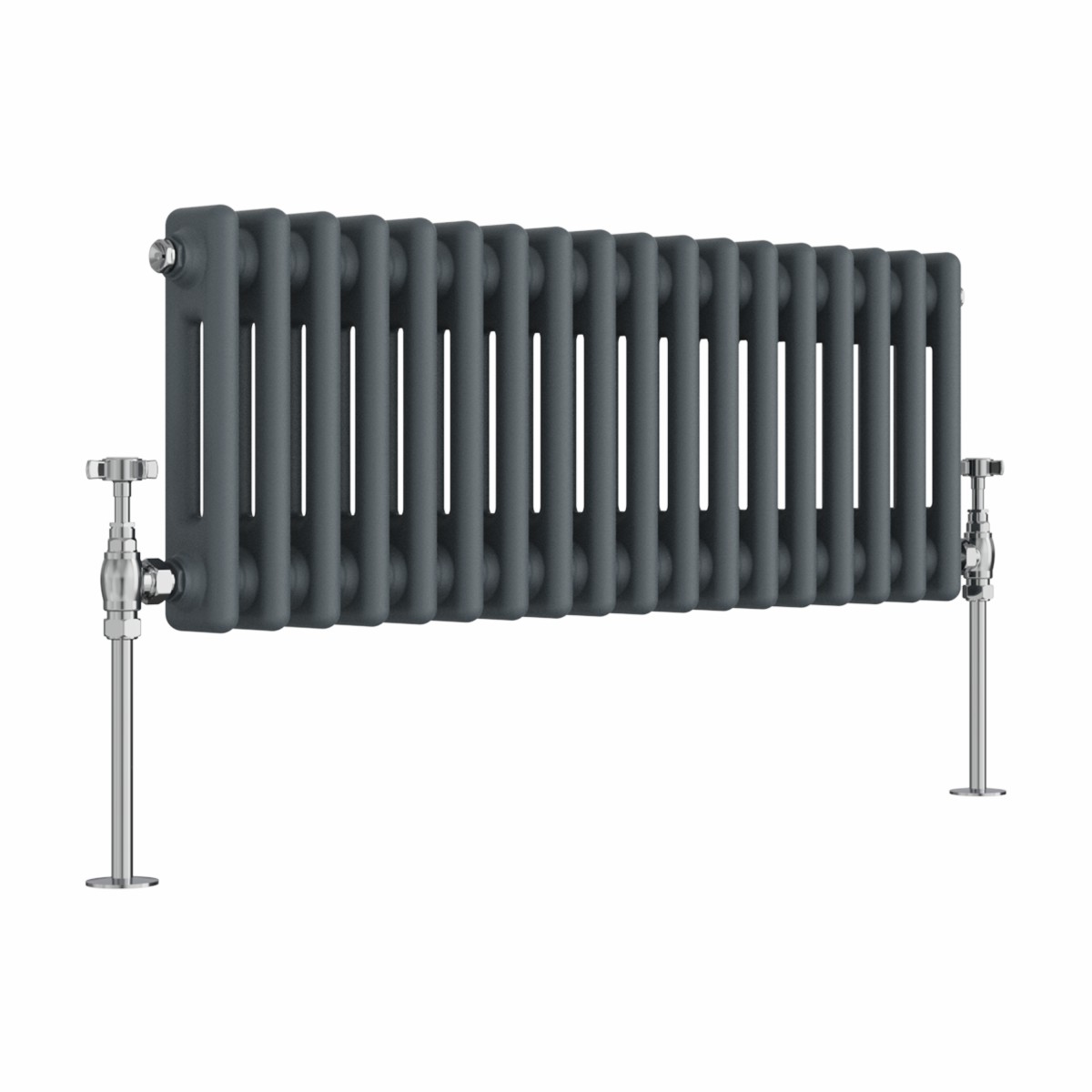 Bern 300 x 830mm Anthracite Double Column Horizontal Traditional Radiator