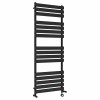 Juva 1600 x 600mm Satin Dual Fuel Black Flat Panel Thermostatic Thermostatic Touch Control Electric Heated Towel Rail