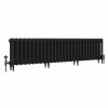 Classic 450 x 1770mm Black Primered Finish Triple Column Cast Iron Radiator - 28 Sections