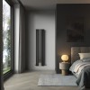 Karlstad 1800 x 417mm Black Mirror Single Vertical Flat Panel Designer Radiator